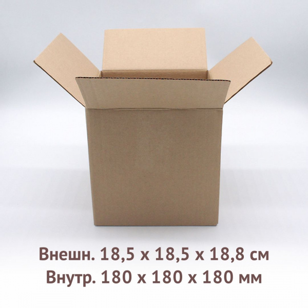 Четырех клапанный гофро короб 18х18х18см.