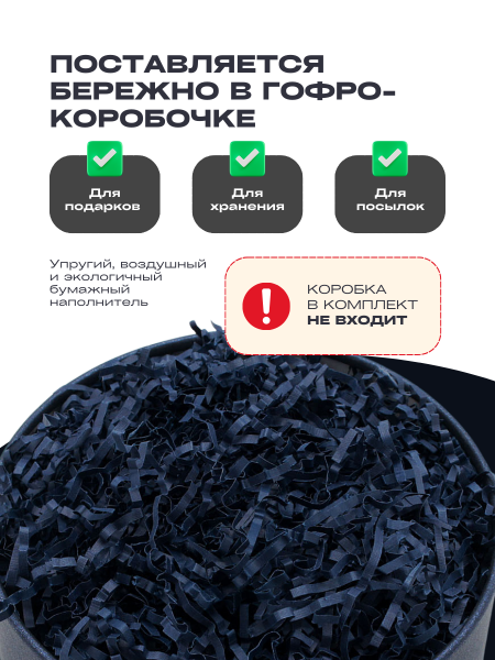 Бумажный подарочный наполнитель Синий темный