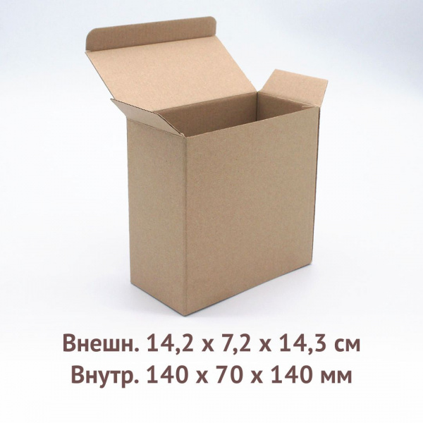 самосборная трёхклапанная коробка 14х7х14см.