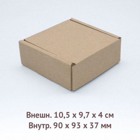 самосборная коробка 9х9,3х3,7см.