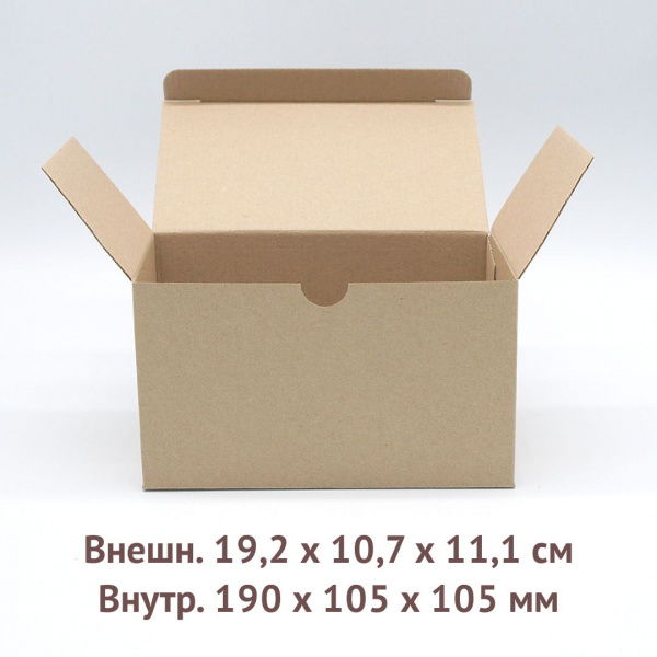 самосборная трёхклапанная коробка 19х10,5х10,5см.
